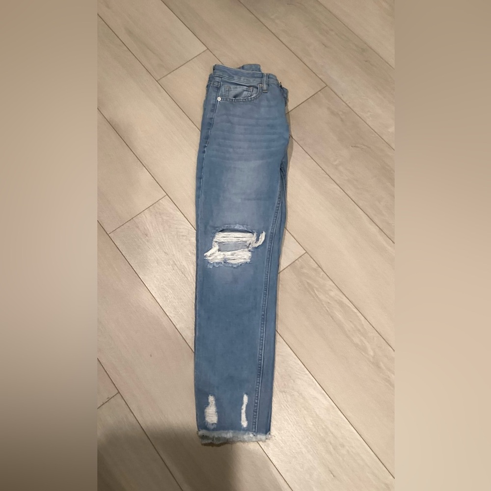 High Rise Distressed Blue Jeans - Picture 2 of 4